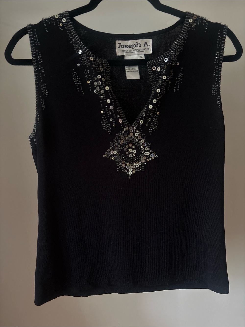 Joseph A. Embellished Knit Tank Top | Size XL | Y2K Glam